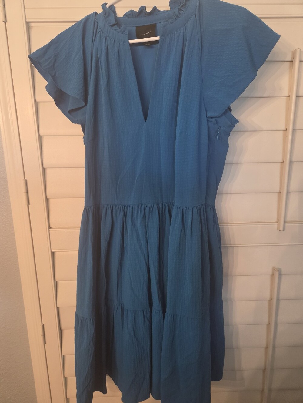 Alex Marie Bright Blue Tiered Midi Dress